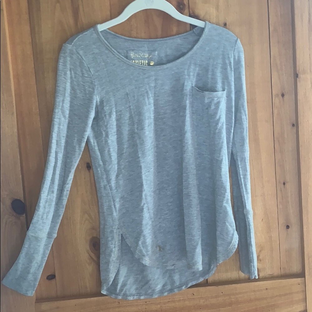 Lilly Pulitzer long sleeve cotton pocket tee